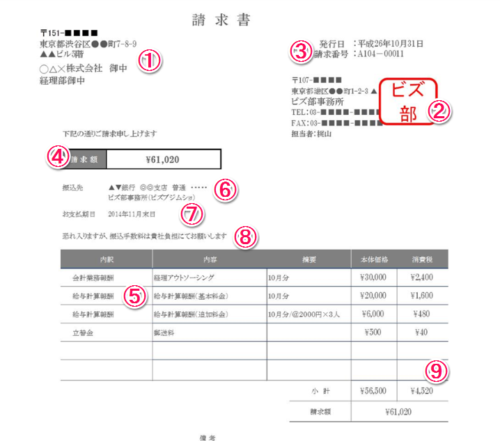 請求書 端数切捨て 値引額